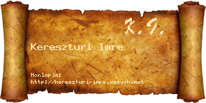 Kereszturi Imre névjegykártya